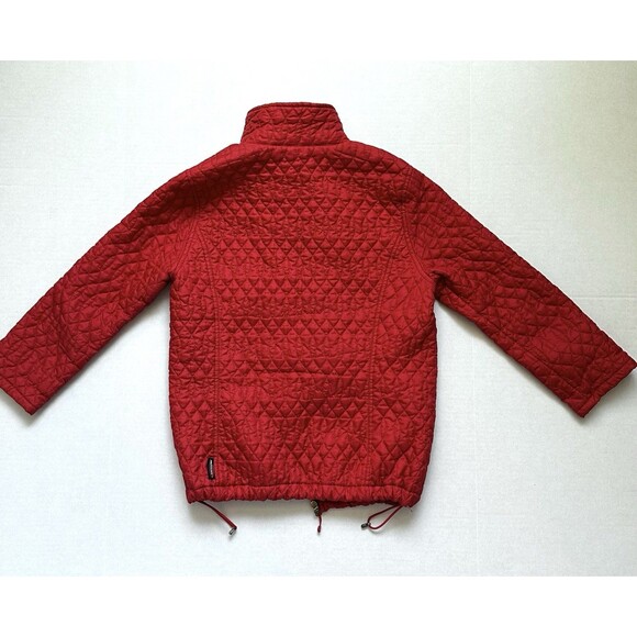 Lands’ End Red Quilted Puffer Coat Women’s Small Red Zip Up Primaloft Jacket - Picture 12 of 14